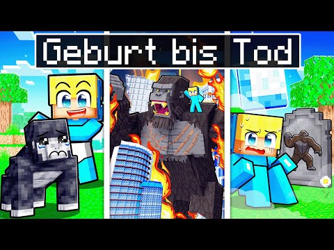 BIRTH to DEATH of KING KONG vs GODZILLA in Minecraft!