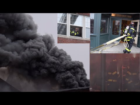 [HEAVY SMOKE] Watch as Lines are Stretched onto Harvard Square Ductwork Blaze + Rekindle (Dec 2019)