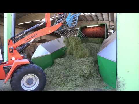 Herstellung von Grascobs in der Raiffeisen-Trocknungsgenossenschaft Münchberg und Umgebung eG