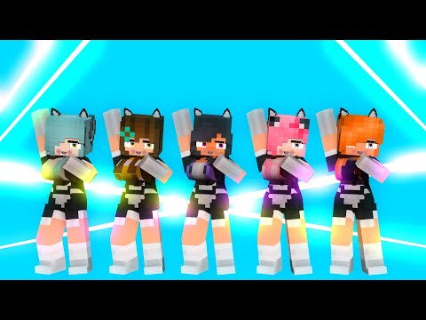 APHMAU MAID DANCE CREW SUPER IDOL GIRLS - MINECRAFT ANIMATION #shorts