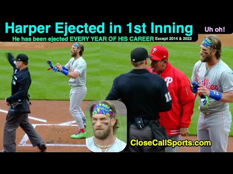 E56 - Bryce Harper Ejected in 1st Inning by Brian Walsh Over Strike Call, Extending His EJ Streak