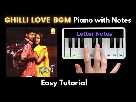 Ghilli love BGM Piano Tutorial with Notes | Vidyasagar | Vijay | Trisha | 2023