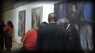 "Confrontations" by Merton D. Simpson at the Greenville County Museum of Art, South Carolina