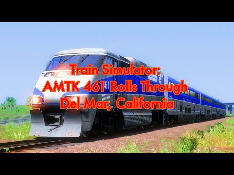4K Train Simulator: AMTK 461 Rolls Through Del Mar, California