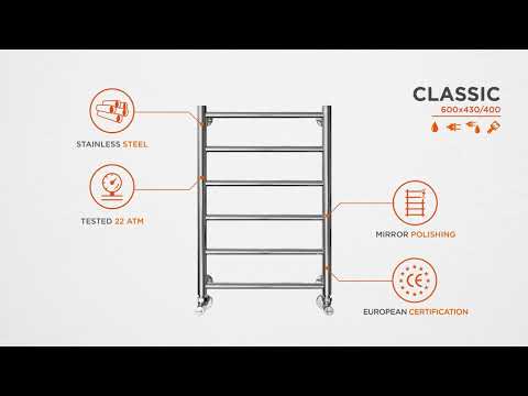 Водяной полотенцесушитель Mario Классик 1.1.0102.01.P (4820111350285, 600x430, хром/сатин/белый глянец/черный матовый/золото/бронза)