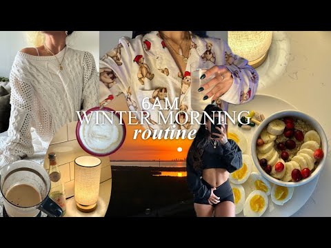 WAKING UP AT 6AM ~ Winter morning routine | cozy & productive, fitness routine | VLOGMAS