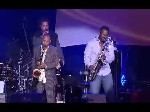 The great Everette Harp & Herman Matthews & me at the Java Jazz Fest in Indonesia.