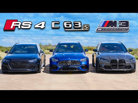 Nuevo AMG-C63 vs BMW M3 vs Audi RS4: ARRANCONES