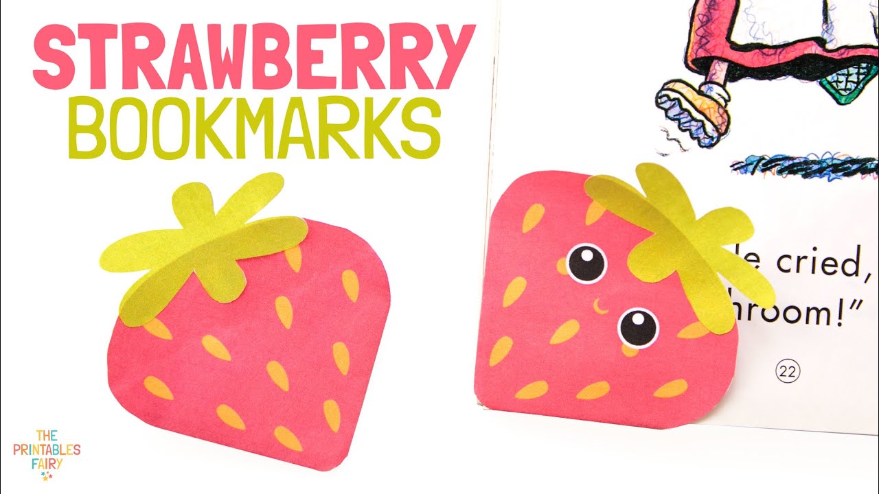 Easy Strawberry Bookmark Corner