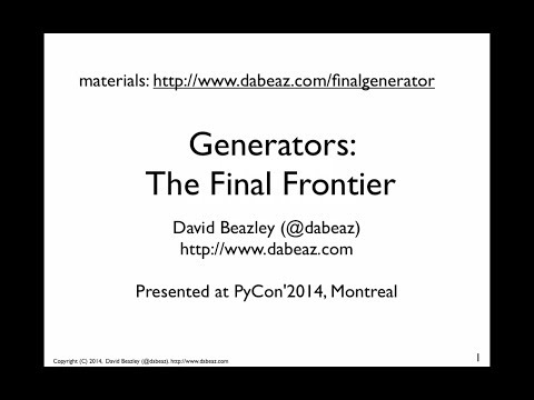 Generators: The Final Frontier - Screencast