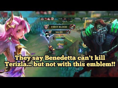 MELT Terizla With This‼️ Benedetta vs Terizla Gameplay 💯 Build | Guide | Tips #benedetta #mlbb 