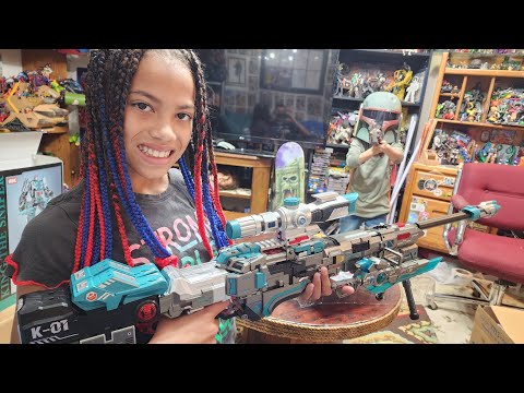 * Huge " Transformers " RIFLE / Robot Nbk K-SR01 King of The Sniper Toy Gun - Dance Party