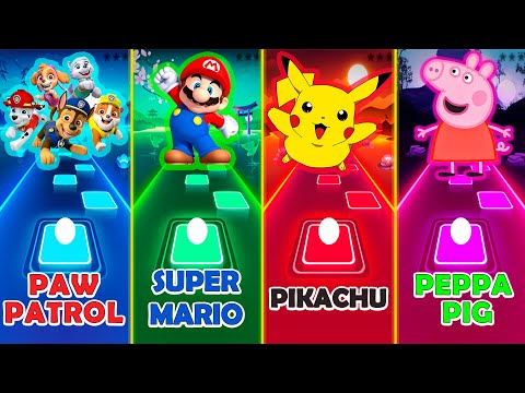 Paw Patrol Vs Super Mario Vs Pikachu Vs Peppa Pig — Tiles Hop EDM Rush!