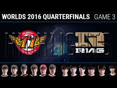 SKT vs RNG Game 3 Highlights, S6 Worlds 2016 Quarter final, SK Telecom T1 vs Royal Never Give Up G3