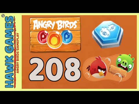 Angry Birds Stella POP Bubble Shooter Level 208 - Walkthrough, No Boosters