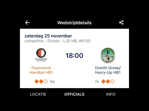 Feyenoord Handbal HB1 - Drenth Groep/ Hurry-Up HB1