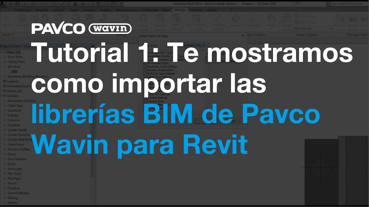 Cómo importar las librerías BIM de Pavco Wavin para Revit | Tutorial 1