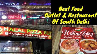 SouthDelhi best food outlet and restaurant review. watani zaika Nathu's sweets, Halal pizza fun