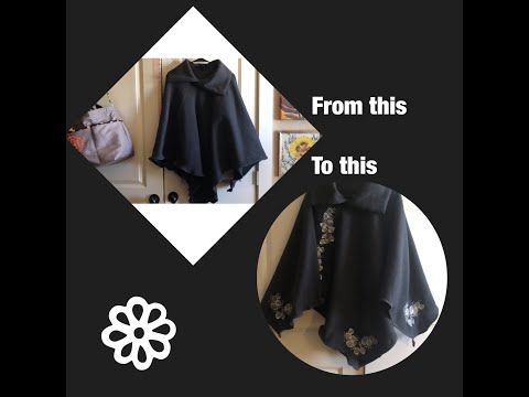 How to Make a Sweater Poncho using Janome 9850 - Add embroidery Part 2