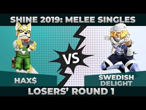 Hax$ vs Swedish Delight - Losers' Round 1: Melee Singles Top 12 - Shine 2019 | Fox vs Sheik
