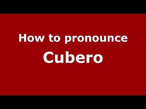 How to pronounce Cubero (Spanish/Argentina) - PronounceNames.com