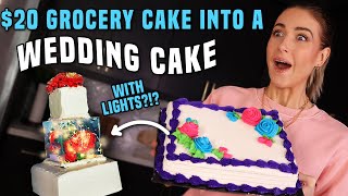 Attempting to turn a $20 GROCERY STORE Cake into a WEDDING CAKE!