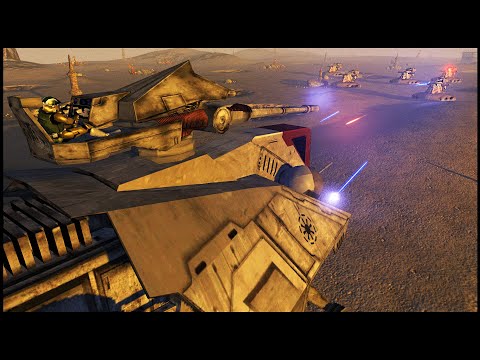 Clone AT-TE Walker vs Droid Tank Horde! - Men of War: Star Wars Mod Battle Simulator