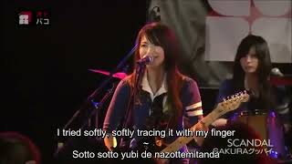 SCANDAL - Sakura Goodbye (LIVE - Romaji &amp; English Subtitles)