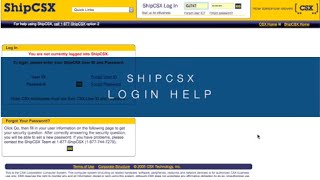ShipCSX Login Help