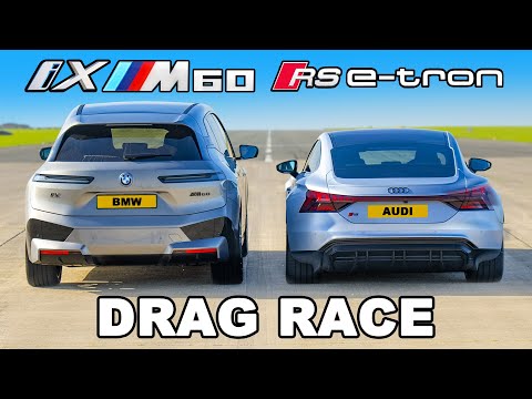 BMWiX vs アウディRS e-tronのドラッグレース動画