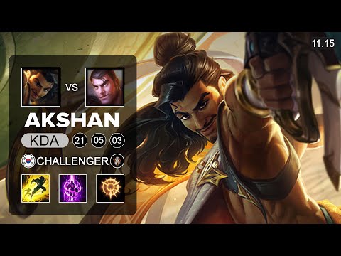 Akshan Top vs Jayce - KR Challenger Patch 11.15