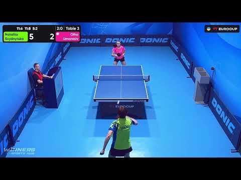 10:45 Nataliia Svydnytska - Olha Umantsiv 10.09.2023 TT Euro.Cup Women Ukraine Master. TABLE 3