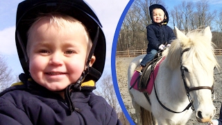 2 Year Old's First Horse Riding Lesson! | Crazy8Family