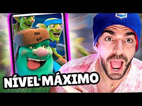FINALMENTE! UPEI MEU GOBLIN GIGANTE PARA O NÍVEL MÁXIMO NO CLASH ROYALE