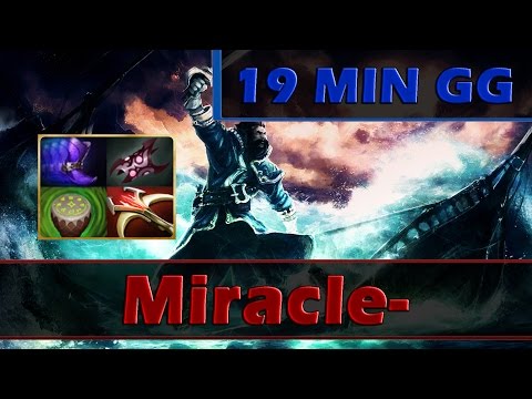 Miracle- plays Kunkka 19 MIN GG with !Attacker Build - Dota 2