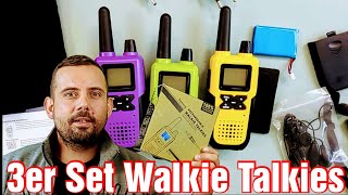 Walkie Talkies in 3 Farben mit Akku und Head-Set