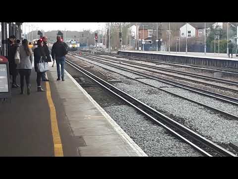 DRS 68002 & 68005 with the nuclear flasks through Tonbridge 20/3/18
