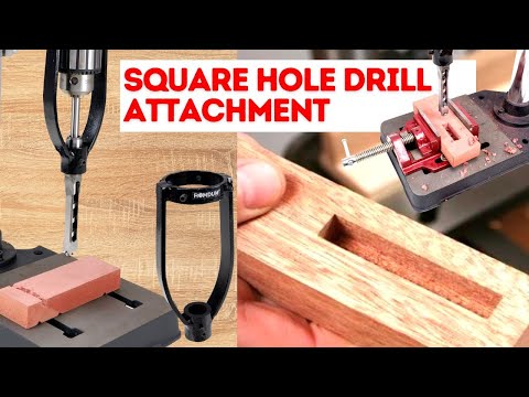 How to Drill a Square Hole with Square Drill Bit | Convert your Drill Press into a Mortising Machine