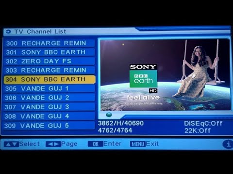 Sony BBC EARTH ON MPEG 2 LIVE, AUTO SCAN ON DD FREE DISH, PAID CHANNEL ON DD FREE DISH, PAID CHANNEL Video
