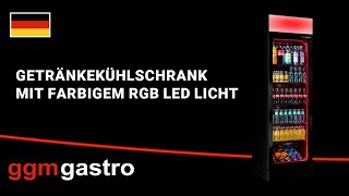 Vitrine réfrigérée à boissons - 345 litres - design sans cadre - avec 1 porte vitrée et éclairage LED coloré
