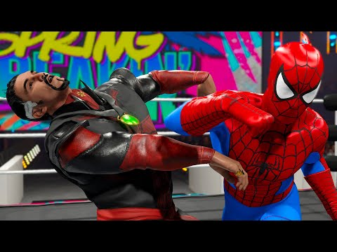 Spiderman vs Doctor Strange | Superhero Wrestling Battle  WWE 2K23
