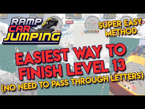 Ramp Car Jumping Level 13 Very Easy Way to Finish [Avoiding Letters] - YouTube