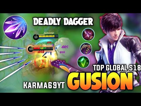TOP GLOBAL GUSION INSANE BURST DAMAGE BUILD | GUSION GAMEPLAY | MOBILE LEGENDS