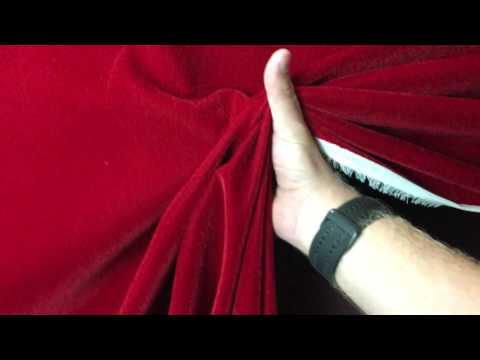 Red Flocked Velvet Fabric for Upholstery Craft By The Yard 54 Inch