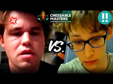 Angry Magnus Carlsen keeps on Cursing after 17 yr old Denis Lazavik defeated him | CHESSABLE MASTERS