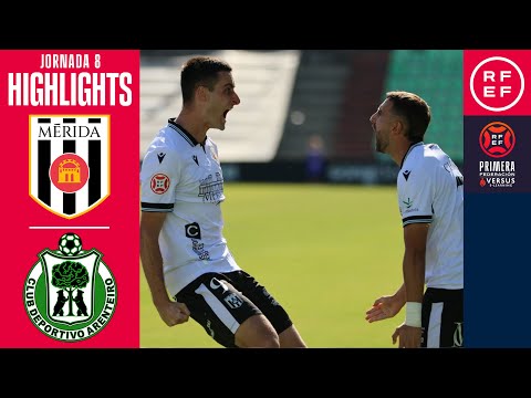 Resumen #PrimeraFederación | AD Mérida 3-1 CD Arenteiro | Jornada 8 | Temporada 2025/26
