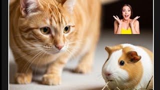 Gato e porquinho-da-índia: Uma amizade inusitada!