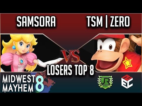 Midwest Mayhem 8 LOSERS TOP 8 - Samsora (Peach) vs TSM | ZeRo (Diddy Kong)