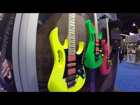 Ibanez Guitars booth NAMM 2017 with Jason McNamara