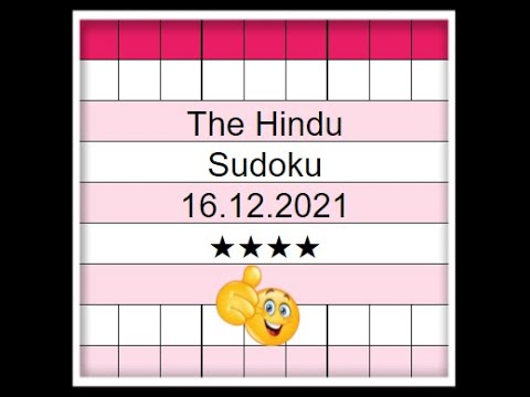 How to Solve The Hindu Sudoku 4 Star | Step by Step Solution | 16.12.2021 | Difficulty Level  ★★★★